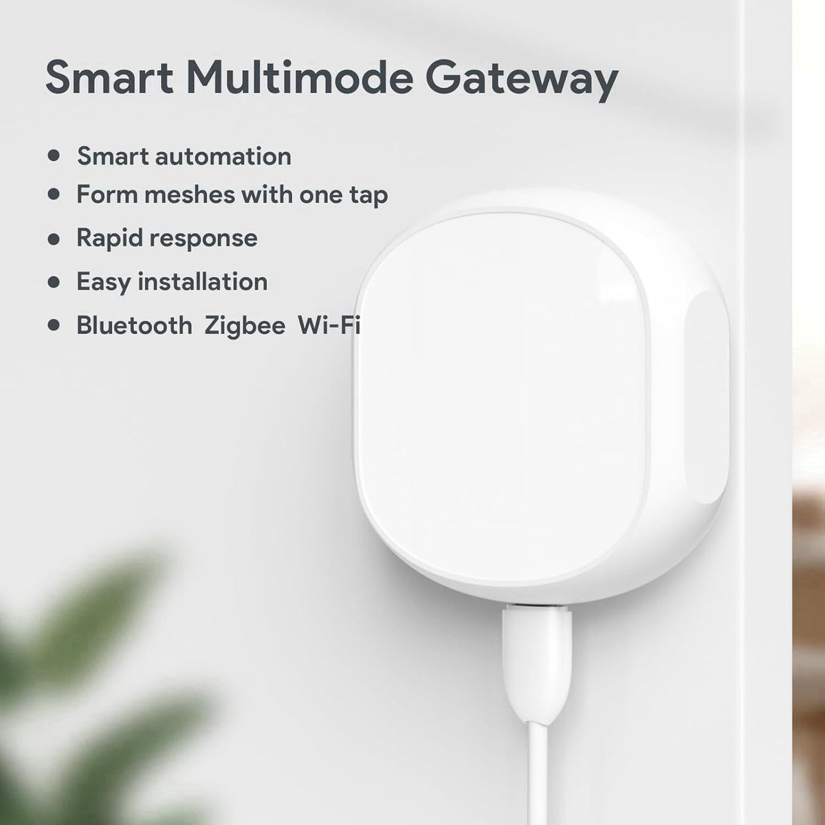 ORYZIC HomeHub Smart Gateway (Bluetooth + Zigbee) Smart Home Hub, Connects Compatible Devices, Enables Remote App Contro