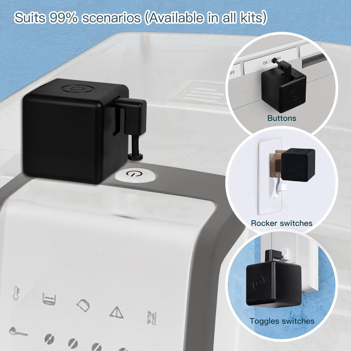 MOES Fingerbot Plus Smart Button Pusher, Touch Control, No Wiring Black – close-up detail