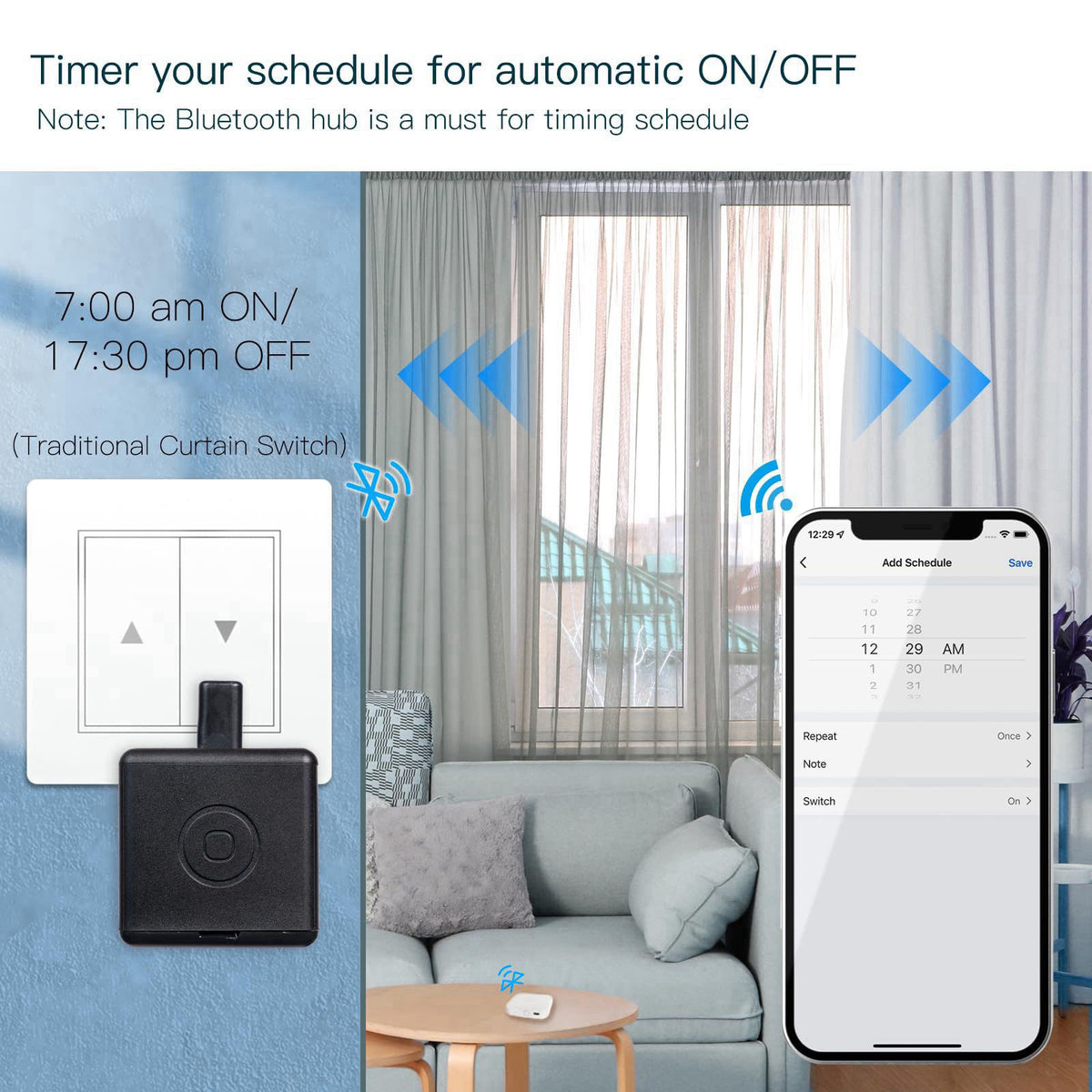 MOES Fingerbot Plus Smart Button Pusher, Touch Control, No Wiring Black – back view and specifications