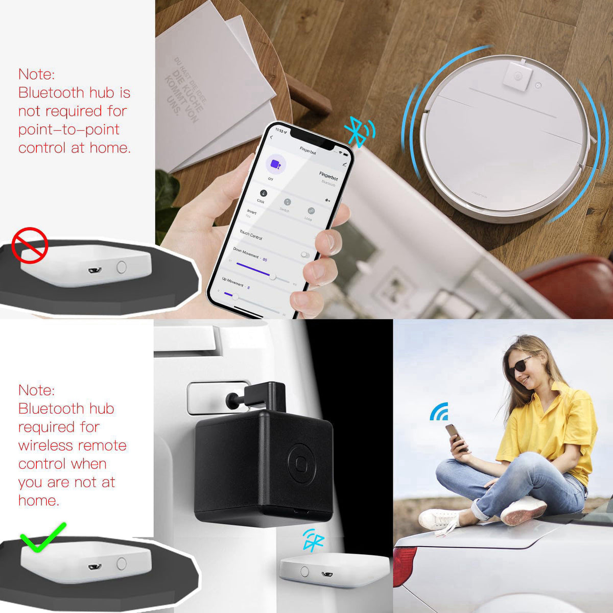 MOES Fingerbot Plus Smart Button Pusher, Touch Control, No Wiring Black – alternate angle