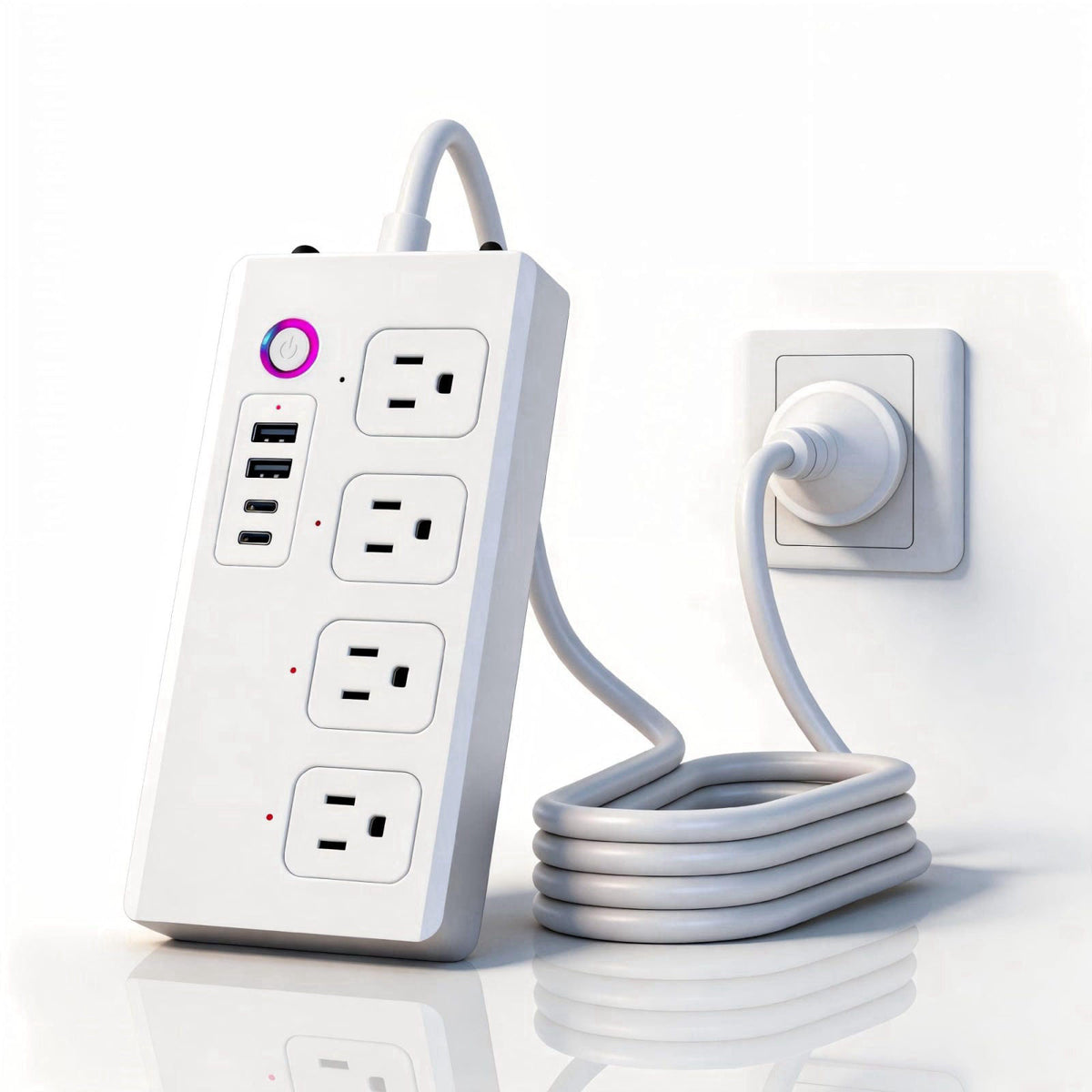 DIBOKAYSHI WiFi Smart Power Strip Surge Protector with PD 20W USB-C Fast Charging, App Remote & Voice Control, Compatibl