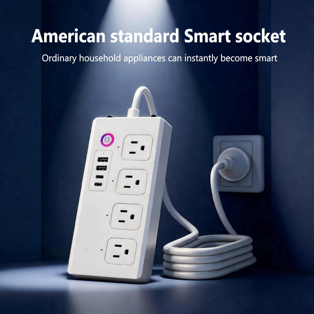 DIBOKAYSHI WiFi Smart Power Strip Surge Protector with PD 20W USB-C Fast Charging, App Remote & Voice Control, Compatibl