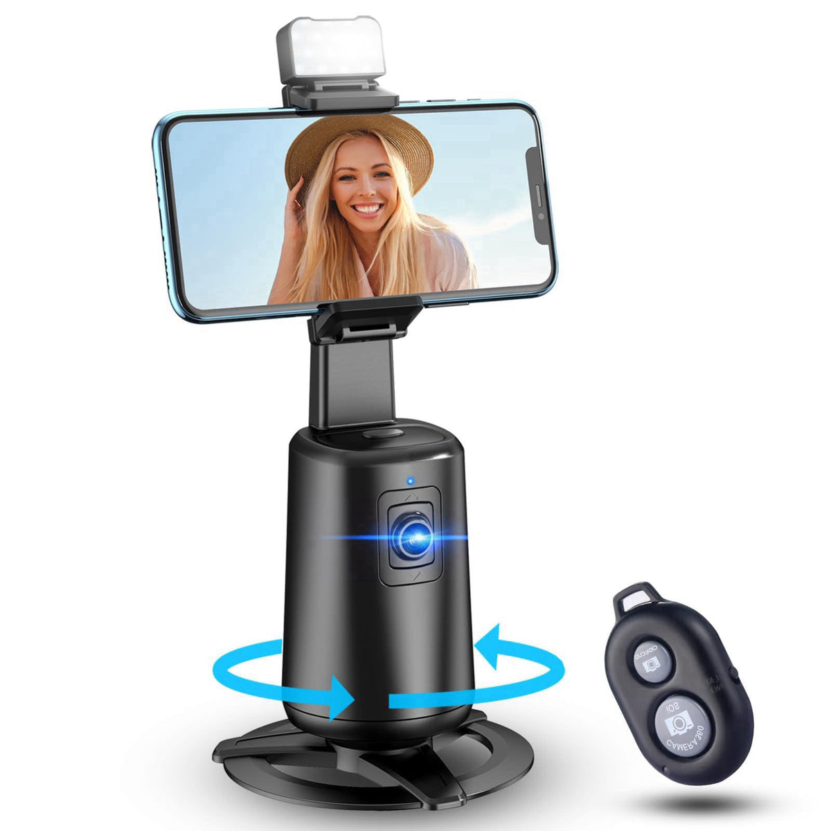 jiangler Auto Face Tracking Tripod, 360° Rotating Phone Stand with Remote Control – product photo (Tripod Heads)