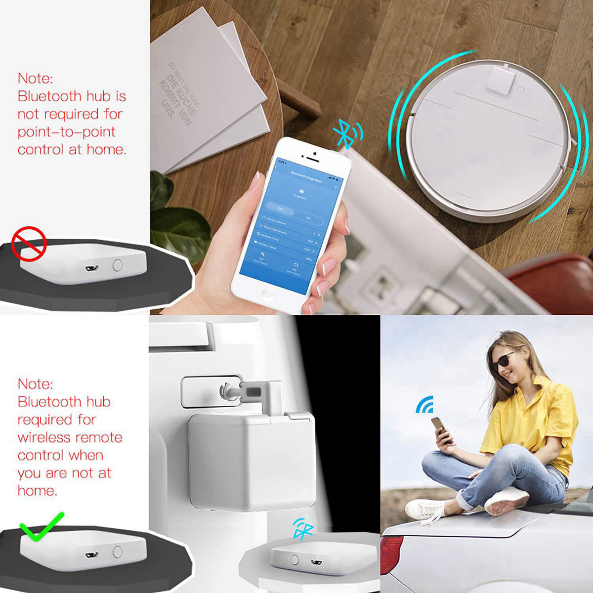 SENCKIT Smart Switch Button Pusher: Wireless App or Timer Control, No Wiring, Smart Bluetooth Fingerbot for Light Switch