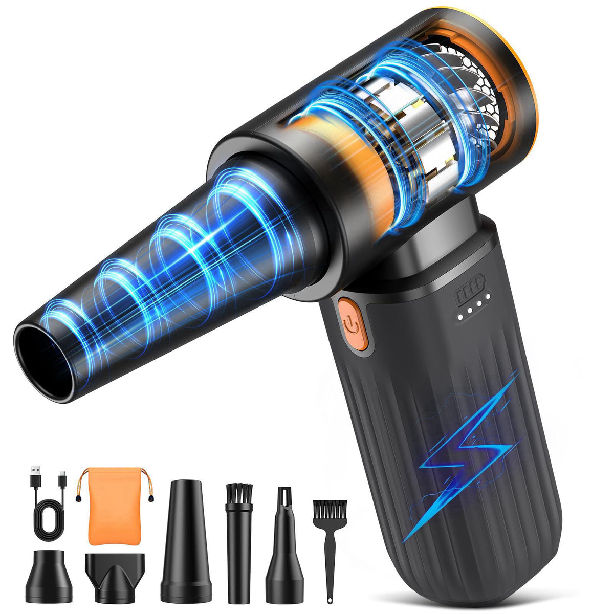 VASSON Compressed Air Duster 260000RPM, Cordless Ultra 3-Speed Adjustable
