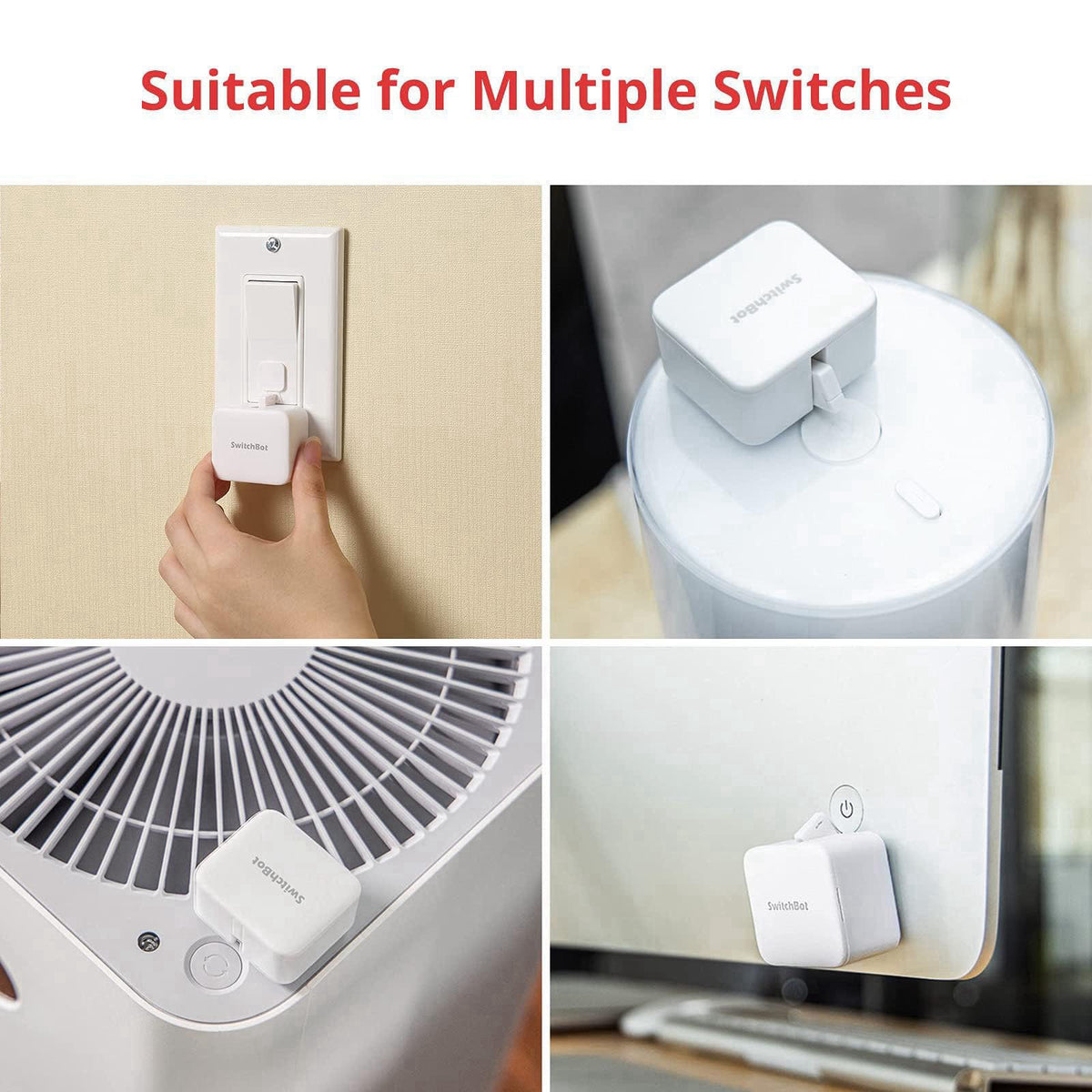 SwitchBot Rechargeable Smart Switch Button Pusher (Bluetooth) – Fingerbot for Rocker/One-Way Buttons, App Timer Control,