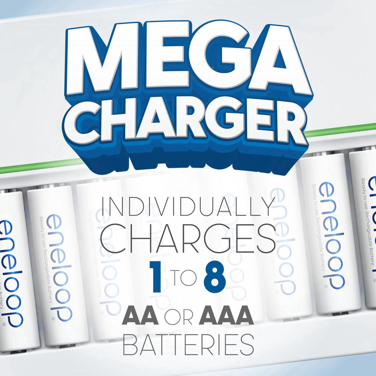 Panasonic BQ-CC63SBA Advanced eneloop 8-Position Individual Rechargeable Battery 5-Hour Quick Charger with 8 LED Charge 