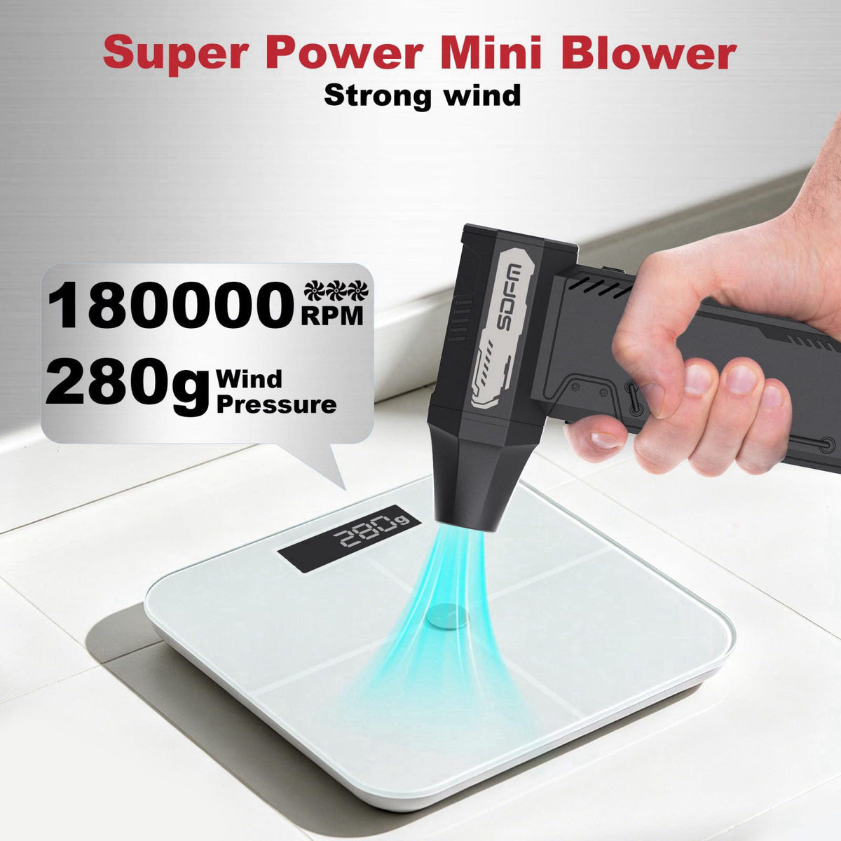 SDFM Compressed Air Duster,180,000RPM High Speed brushless Motor Mini Blower – alternate angle