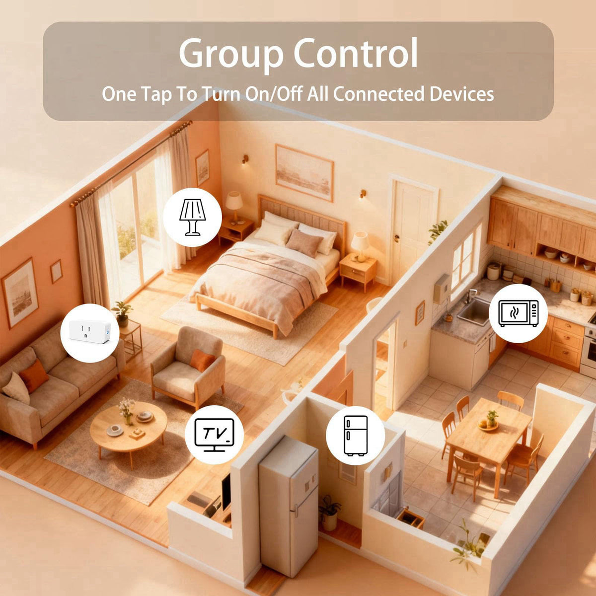 Loopo Smart Plug Mini with Energy Monitoring, 15A 2.4G Wi-Fi Outlets Support Alexa, Google Assistant, SmartThings, Timer