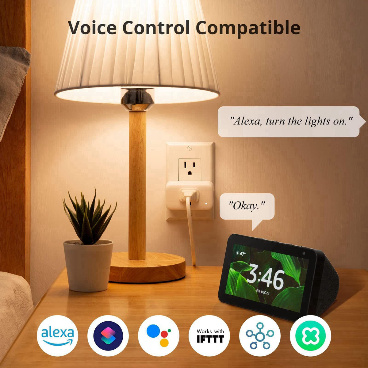 SwitchBot Smart Plug Mini, 15A Energy Monitoring, WiFi & Bluetooth Outlet, Compatible with Alexa, Google Assistant, Home