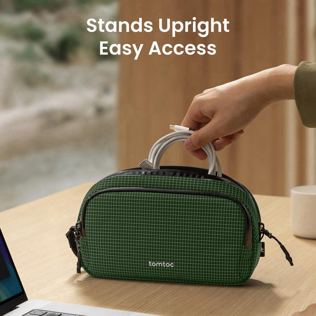 tomtoc Electronic Organizer Travel Case Performance, Dual Compartment Bag – full view