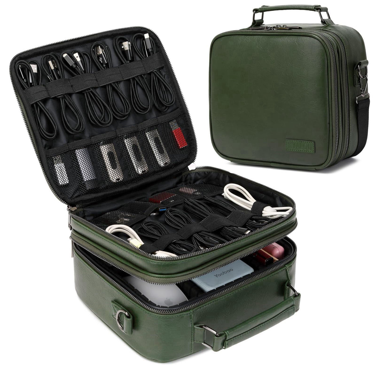 KYALOU Electronics Travel Organizer, Large Electronic Accessories Cable Case with Adjustable Dividers, Waterproof Tech S