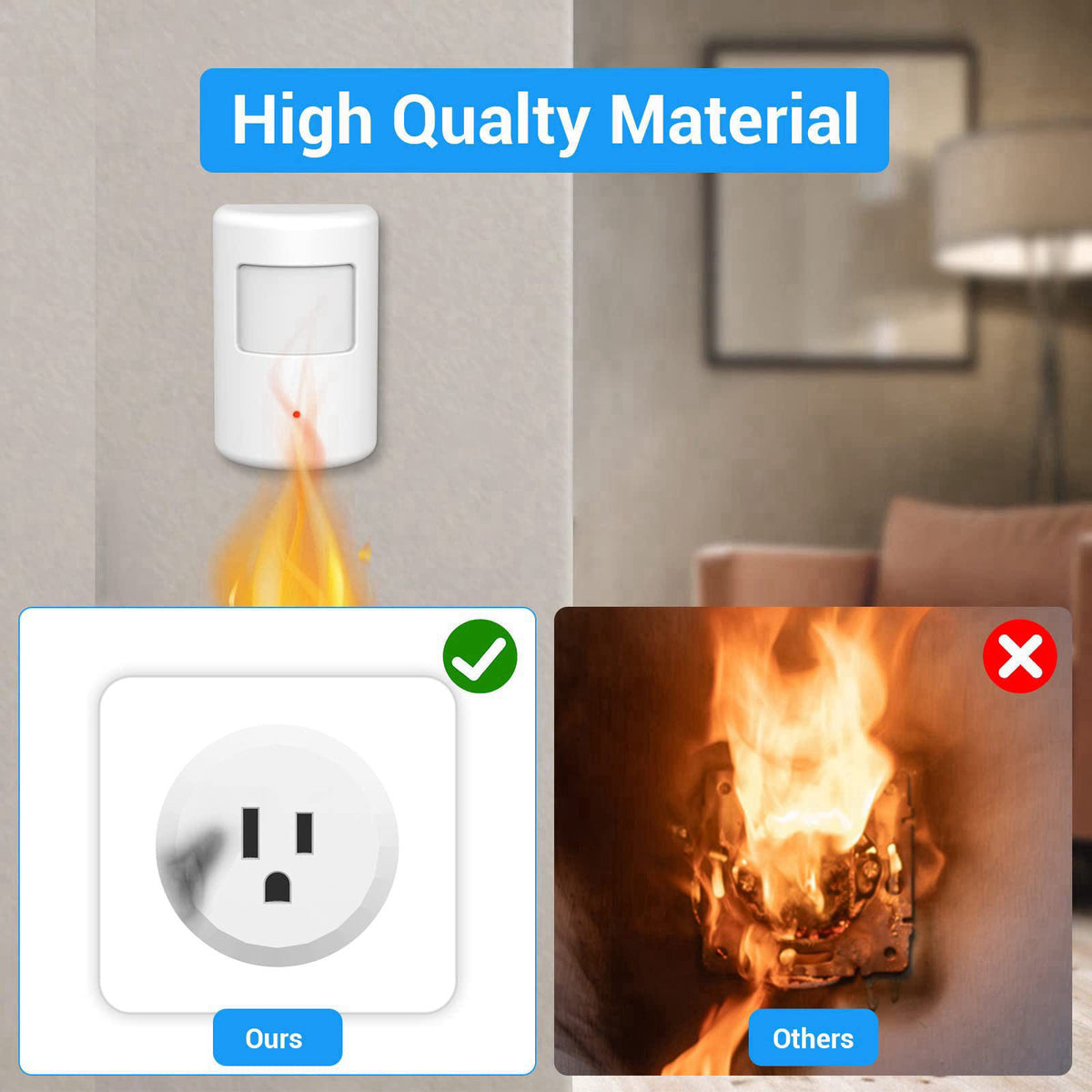 SEHOMY Motion Sensor Switch with Outlet for Bathroom Kitchen, Control Bedroom lamp, exhaus, Range Hood, PIR Infrared Ind