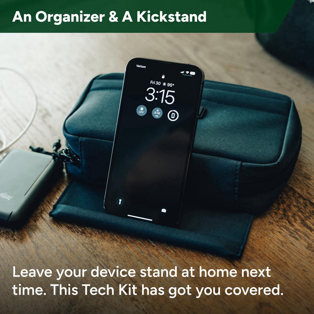 Halfday Sidekick Tech Organizer Kit: Splash-Resistant Case, Marine – close-up detail in Marine