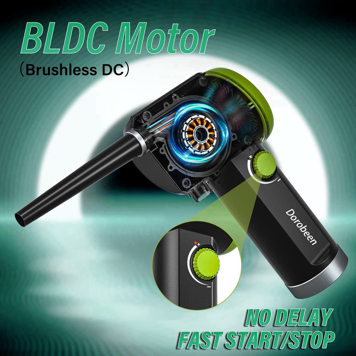 Dorobeen Compressed Air Duster, Cordless Handheld Air Blower, Stepless Speed, 41000RPM, Portable Rechargeable Built-in B