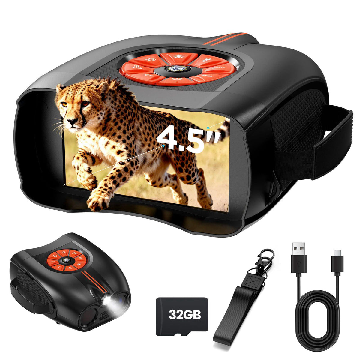 BMDSAE 4K Night Vision Goggles for Adults: 4.5" IPS Screen Binoculars with 10X Zoom - Gifts for Men Dad Husband Boy 