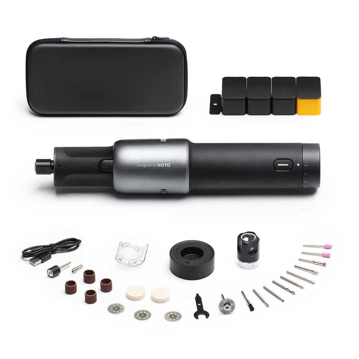 HOTO Cordless Rotary Tool Kit, 5-Speed for 3D Printer Sanding & DIY – alternate angle