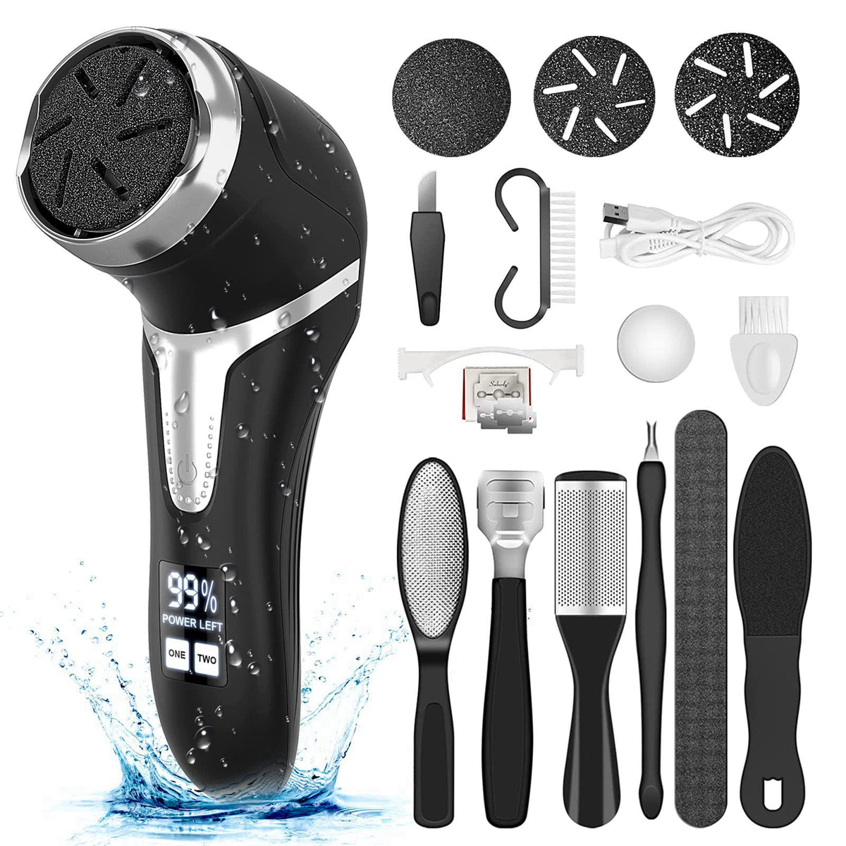 Hoxida Electric Callus Remover for Feet with Vacuum, Professional Pedicure Tools Kit, Rechargeable Waterproof Foot File 