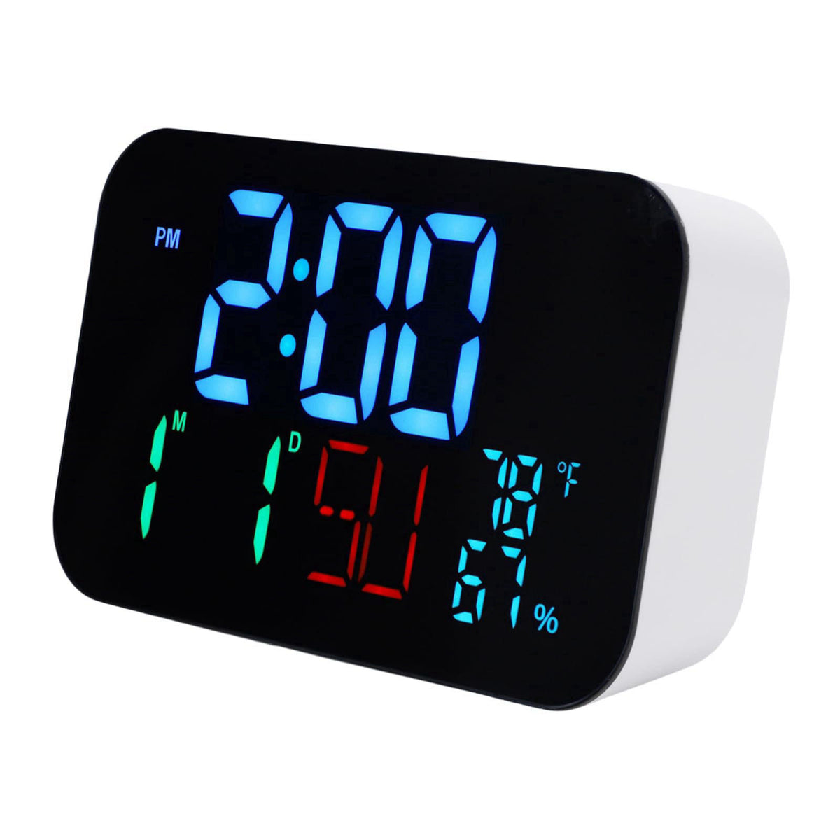 WiFi Smart Clock Thermometer, Large LED Display with 4 Brightness Levels Auto Dimming 120 Wide Viewing Angle, Compatible