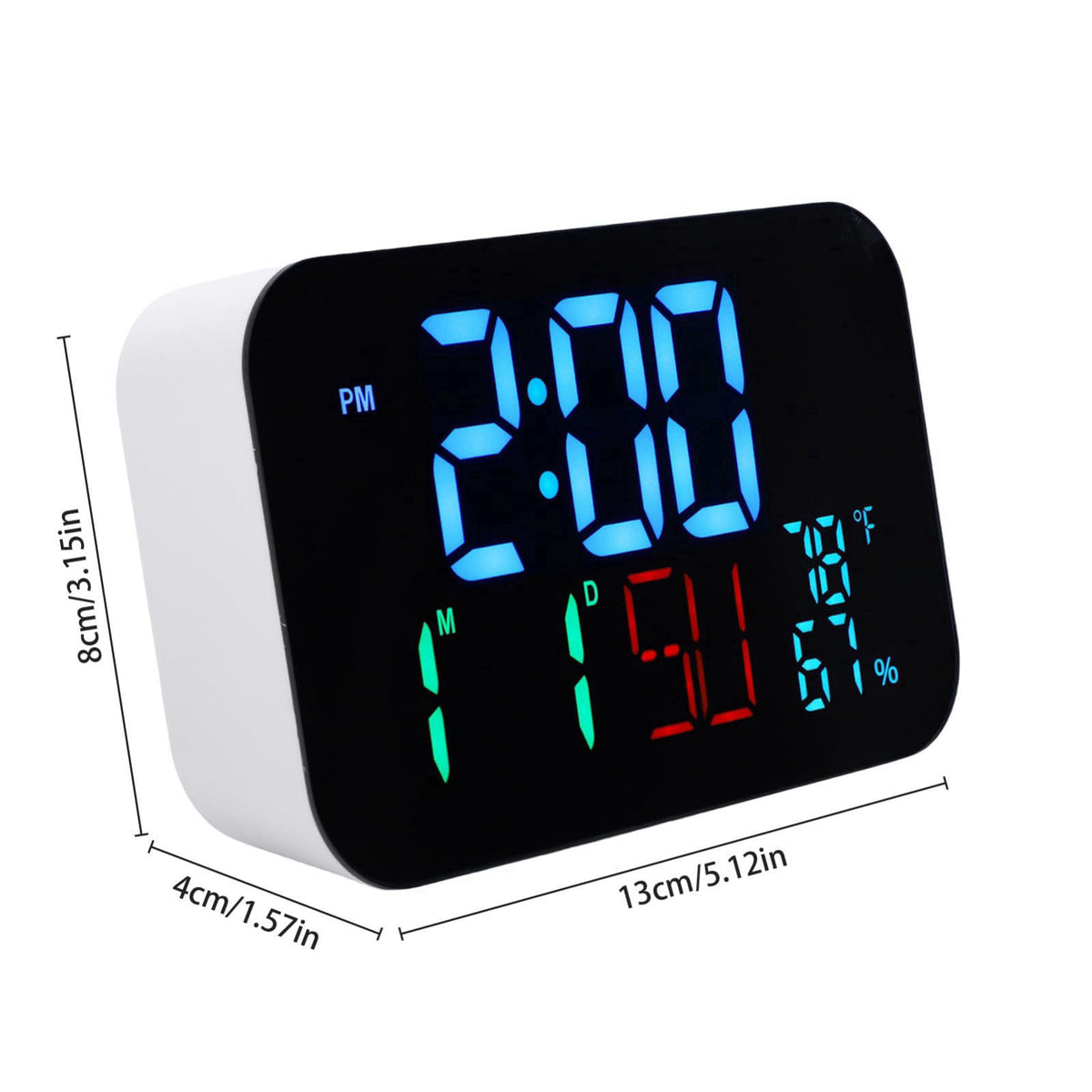 WiFi Smart Clock Thermometer, Large LED Display with 4 Brightness Levels Auto Dimming 120 Wide Viewing Angle, Compatible