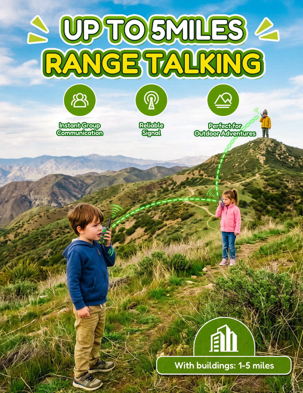 BATURU Walkie Talkies for Kids 4 Pack Rechargeable Outdoor Toys Gifts Boys Girls – close-up detail