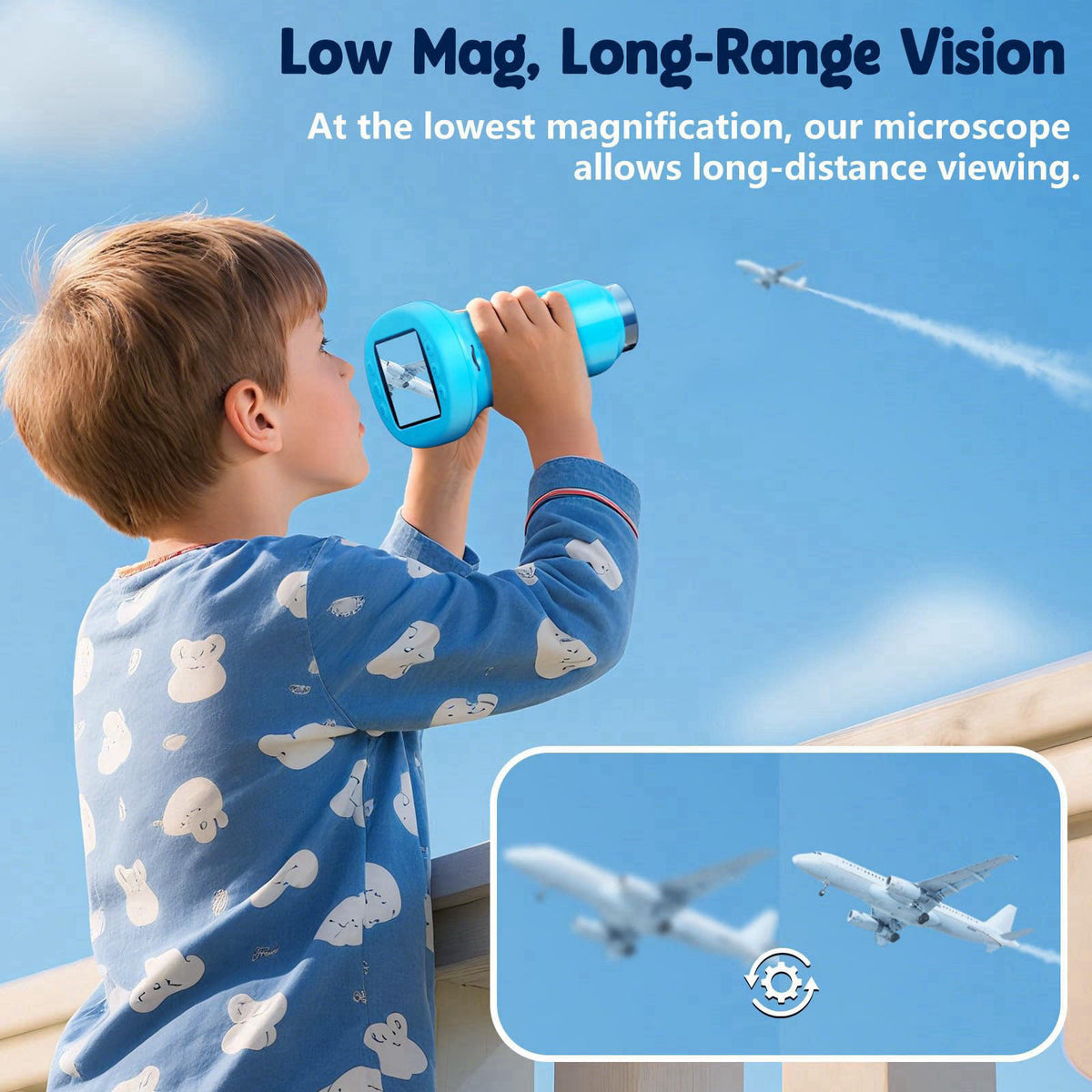 Odatay 4K 1000X Digital Microscope for Kids with 32G Card, Long Distance Viewing & 2.4" Screen Portable Handheld Edu