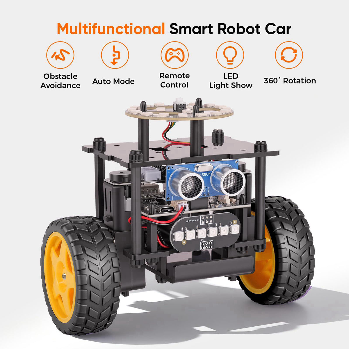 EggTailz Smart Robot Car Kit, Robotics for Kids Ages 8-12 12-16 – full view
