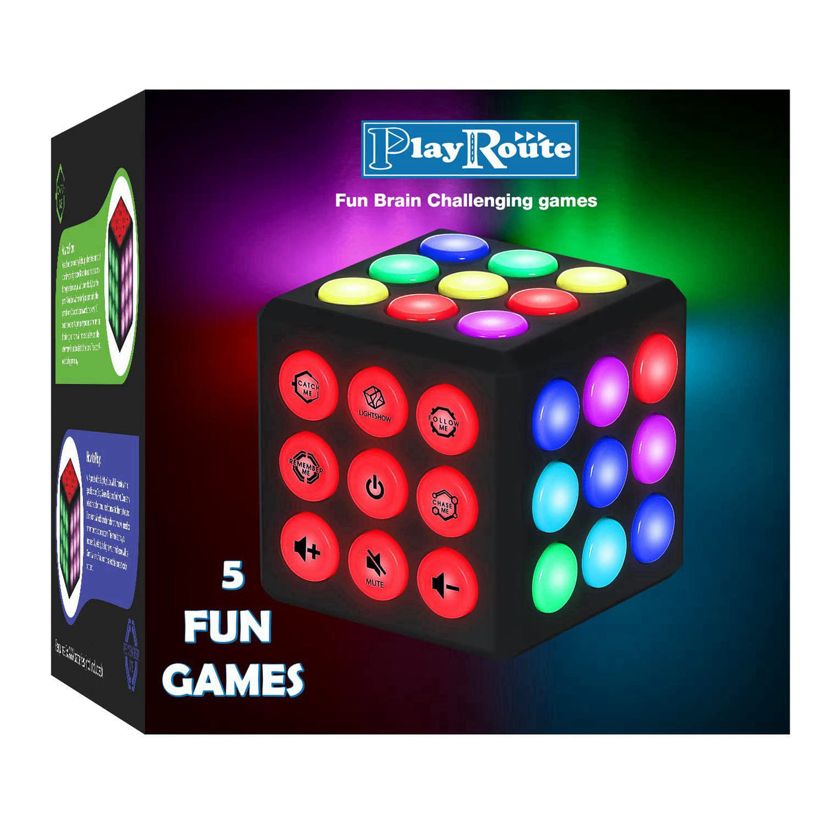 PlayRoute Electronic Brain & Memory Game Cube - Fun Toy Gift Ideas for Ages 6-12+ Year Old Boy & Girl - Cool Toys for Bo