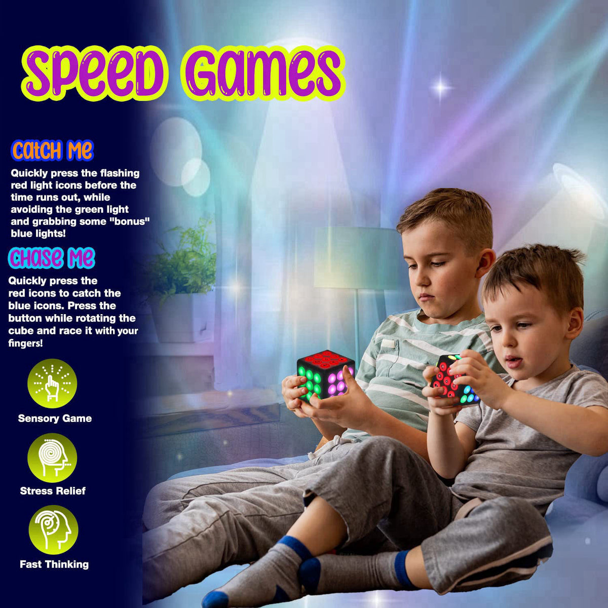 PlayRoute Electronic Brain & Memory Game Cube - Fun Toy Gift Ideas for Ages 6-12+ Year Old Boy & Girl - Cool Toys for Bo