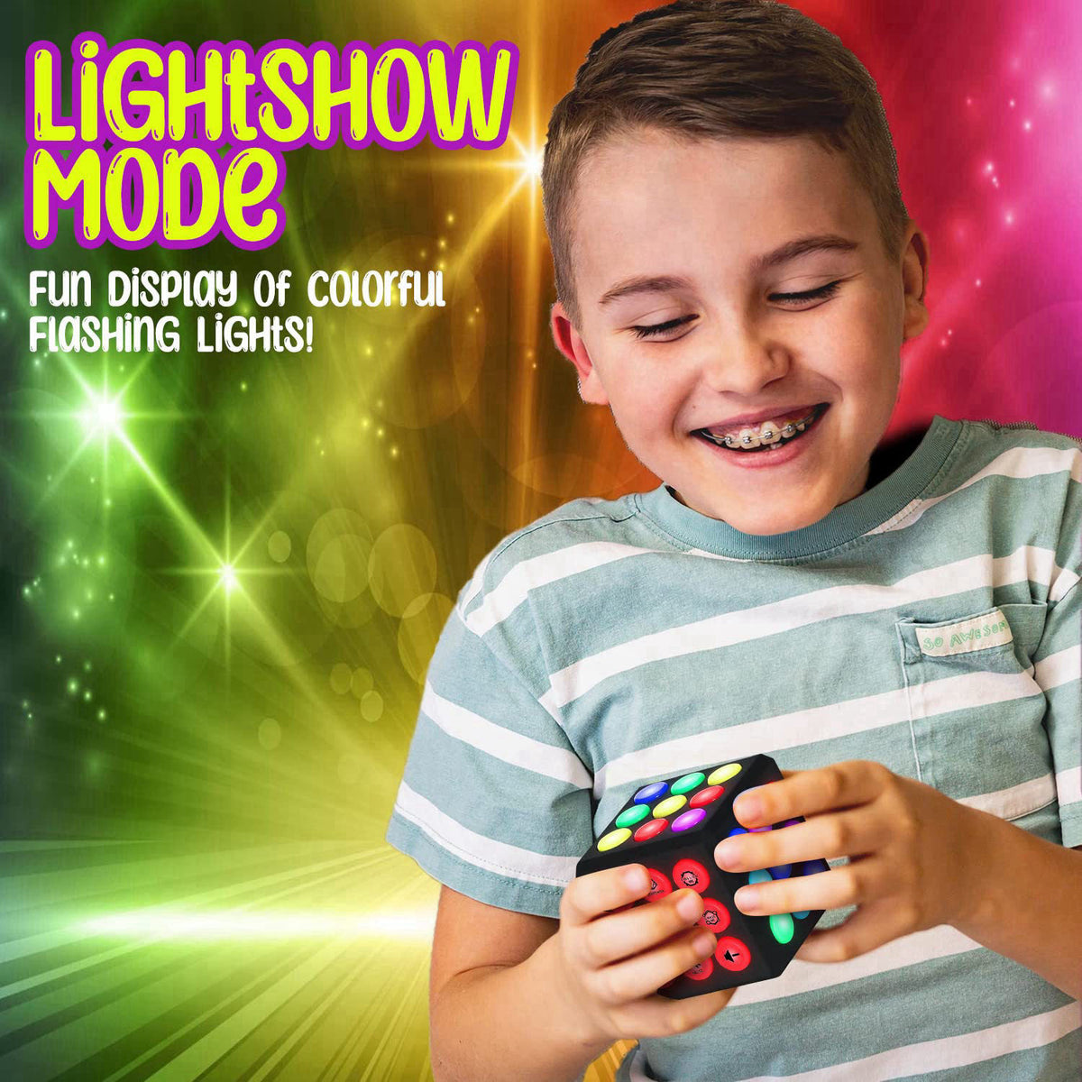 PlayRoute Electronic Brain & Memory Game Cube - Fun Toy Gift Ideas for Ages 6-12+ Year Old Boy & Girl - Cool Toys for Bo