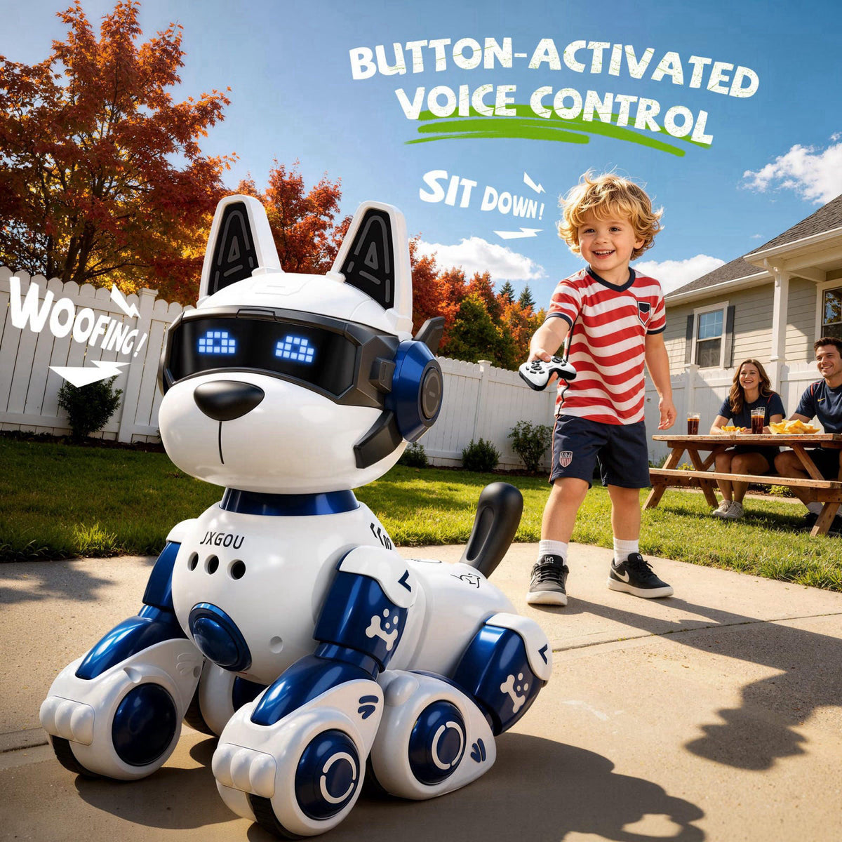 Ozega Smart Robot Dog, 2.4GHz Remote Control Robot Dog Toys For Kids 5-7 8-12 – close-up detail