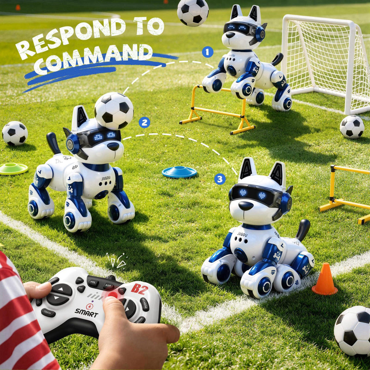 Ozega Smart Robot Dog, 2.4GHz Remote Control Robot Dog Toys For Kids 5-7 8-12 – full view