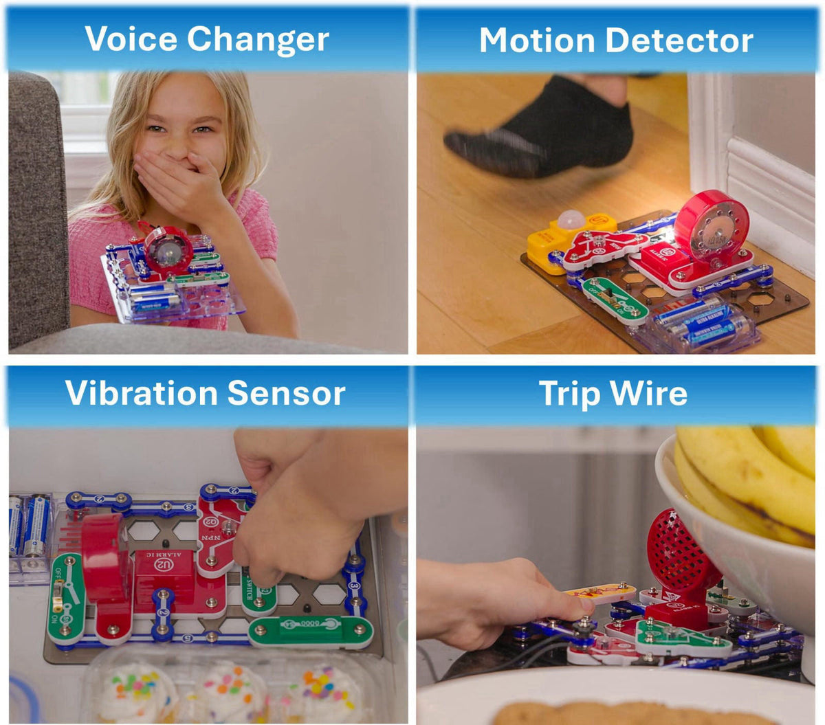SNAP CIRCUITS Spy Kit STEM Toy, 25+ Activities for Kids Ages 7+ – back view and specifications