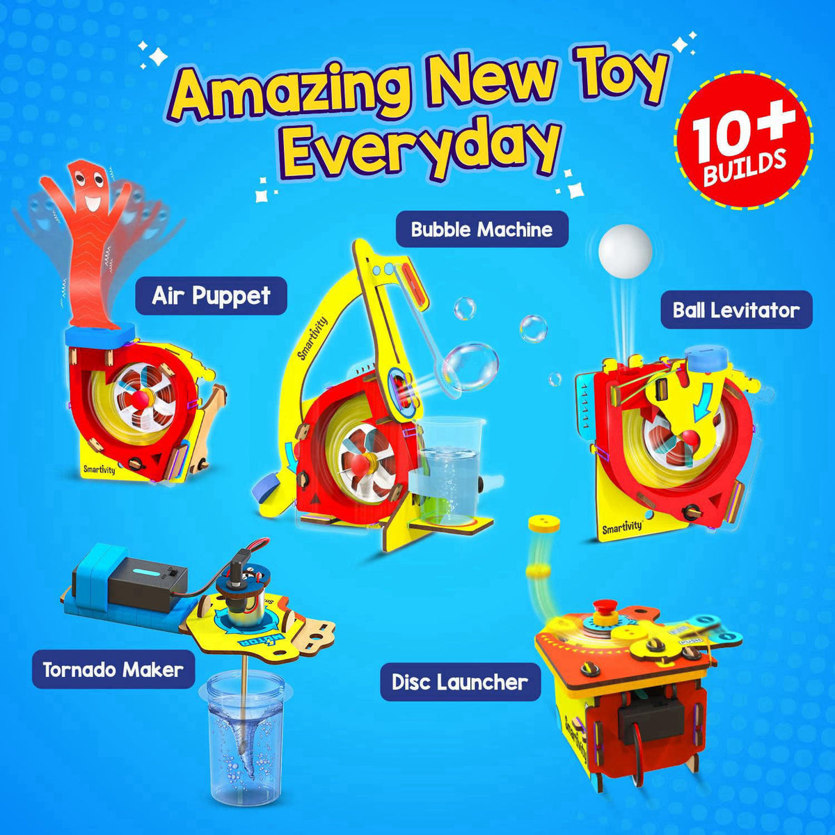 Smartivity 10-in-1 Motor Powered Gadgets Kit for Kids 6-12 – full view