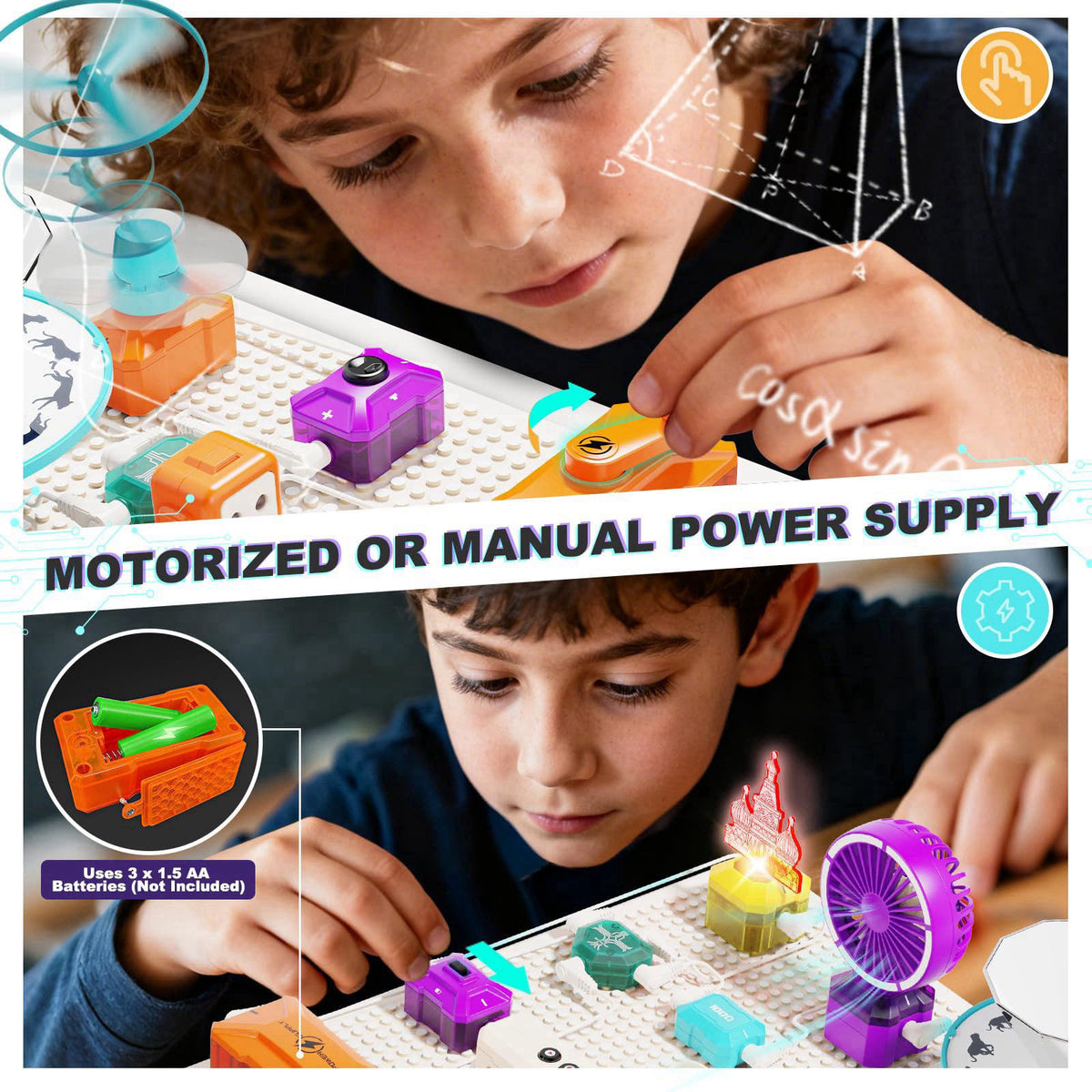 VATOS Science Circuit for Kids Ages 6-12, 68PCS Electronics Building Kit with 450+ STEM Projects, Rotational Imaging, So