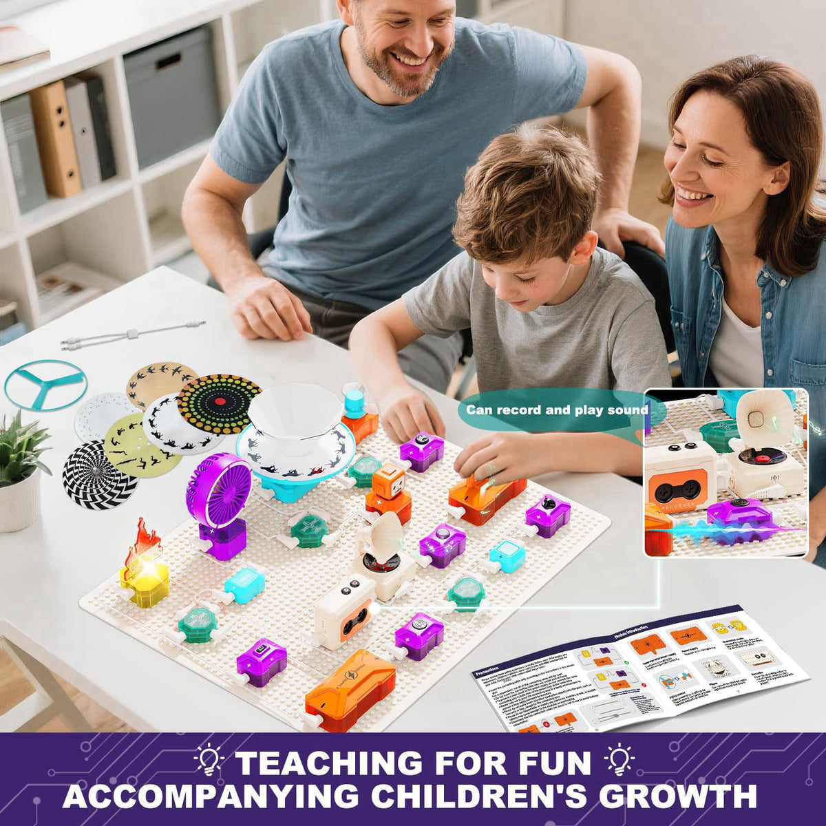 VATOS Science Circuit for Kids Ages 6-12, 68PCS Electronics Building Kit with 450+ STEM Projects, Rotational Imaging, So