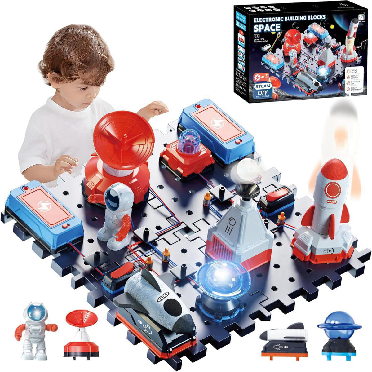 AUQBYRD STEM Electronics Circuit Kit for Kids Ages 6+, 35 Pieces, 200+ Projects