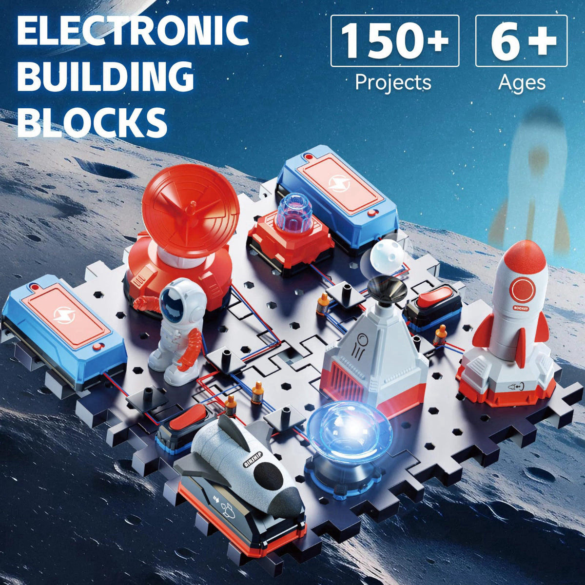 AUQBYRD STEM Electronics Circuit Kit for Kids Ages 6+, 35 Pieces, 200+ Projects – close-up detail
