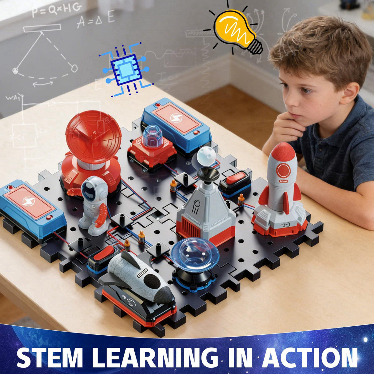 AUQBYRD STEM Electronics Circuit Kit for Kids Ages 6+, 35 Pieces, 200+ Projects – full view