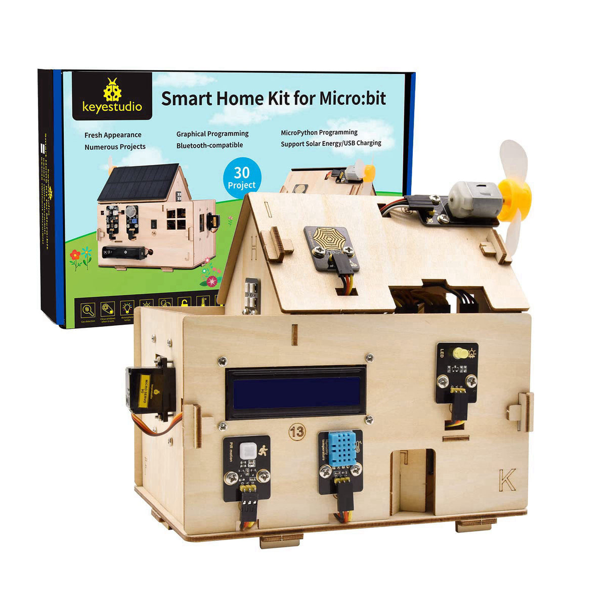 KEYESTUDIO Microbit Smart Home Starter Kit, STEM Coding Project Kit 15+ – product photo (Single Board Computers)