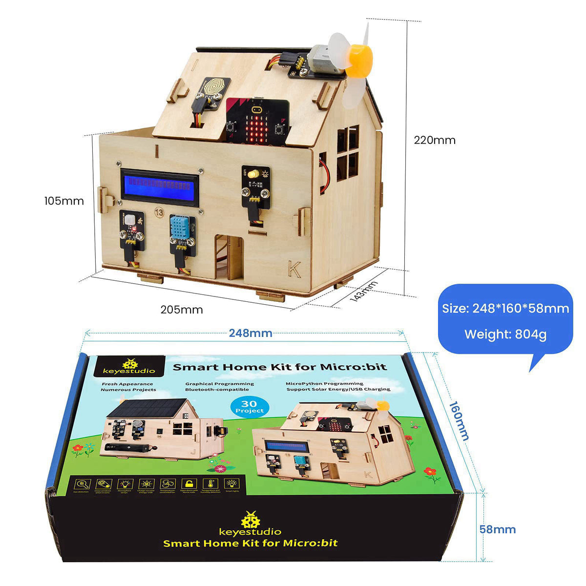 KEYESTUDIO Microbit Smart Home Starter Kit, STEM Coding Project Kit 15+ – close-up detail