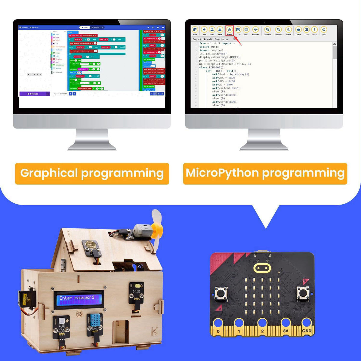 KEYESTUDIO Microbit Smart Home Starter Kit, STEM Coding Project Kit 15+ – packaging and label