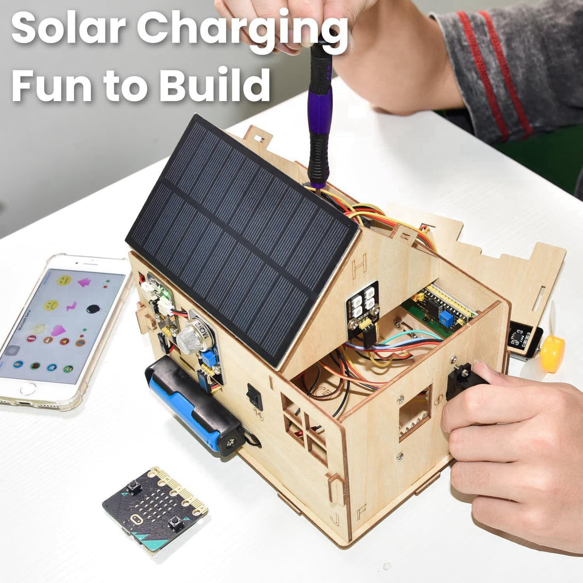 KEYESTUDIO Microbit Smart Home Starter Kit, STEM Coding Project Kit 15+ – back view and specifications
