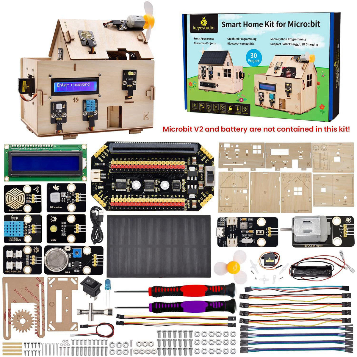 KEYESTUDIO Microbit Smart Home Starter Kit, STEM Coding Project Kit 15+ – alternate angle