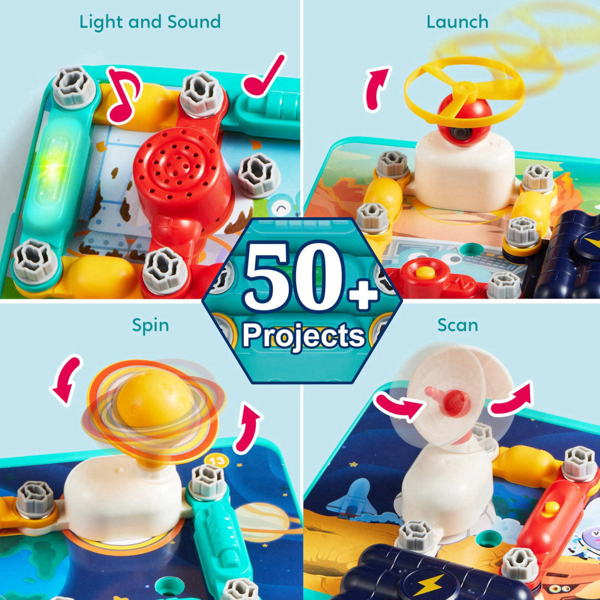 JOVA Klever Kits 50+ Projects Space Circuits - Electronics Kit for Kids with 46+ Components, Electronic STEM Toy Educati