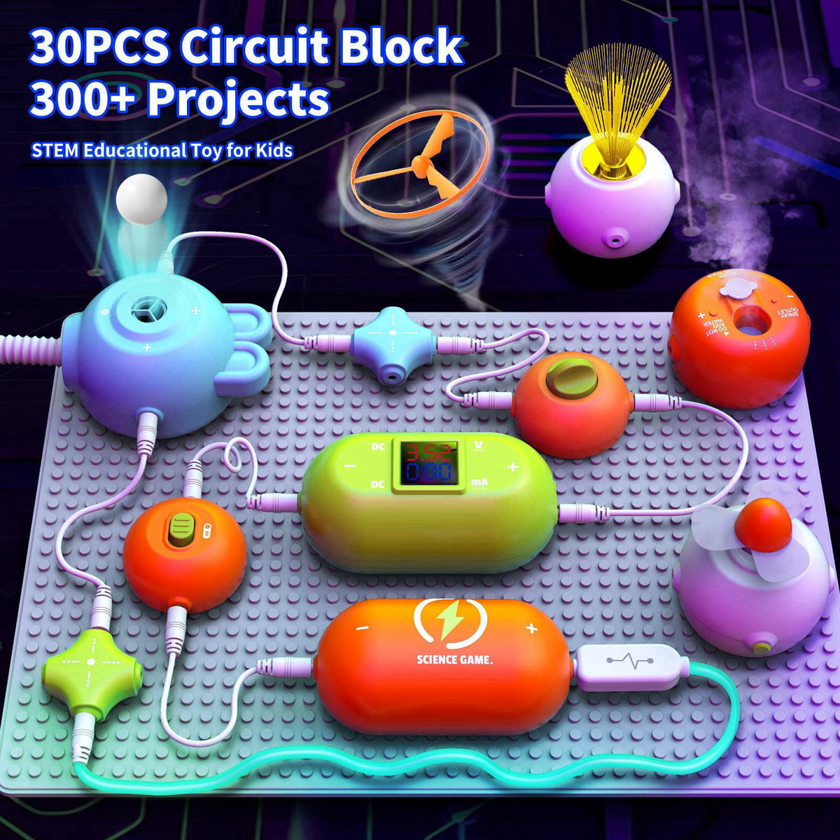 RISUNTOY Electronics Kit for Kids Age 5-7, 31PCS Science Circuit Kit, 300+ Projects – close-up detail