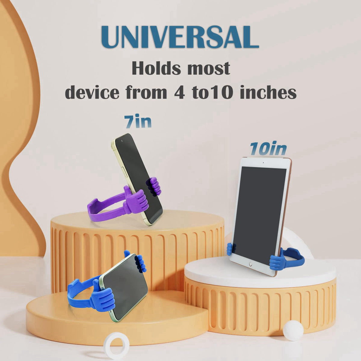 Thumbs-up Cell Phone Stand, Honsky Pack of 5 Universal Flexible Multi-Angle Cute Desk Phone Holder, Compatible with Tabl