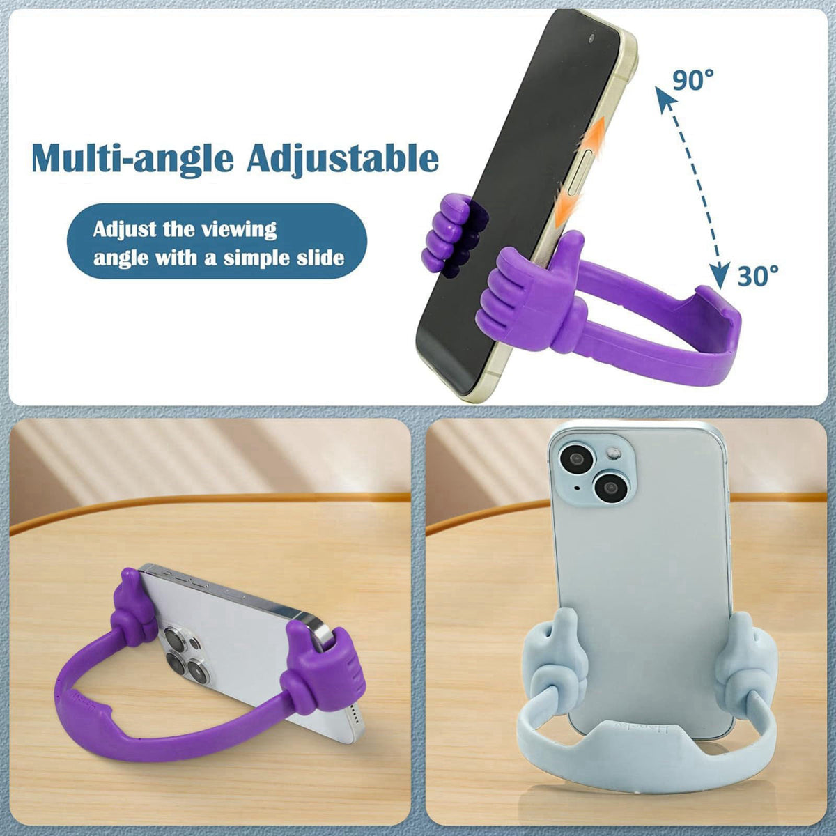 Thumbs-up Cell Phone Stand, Honsky Pack of 5 Universal Flexible Multi-Angle Cute Desk Phone Holder, Compatible with Tabl