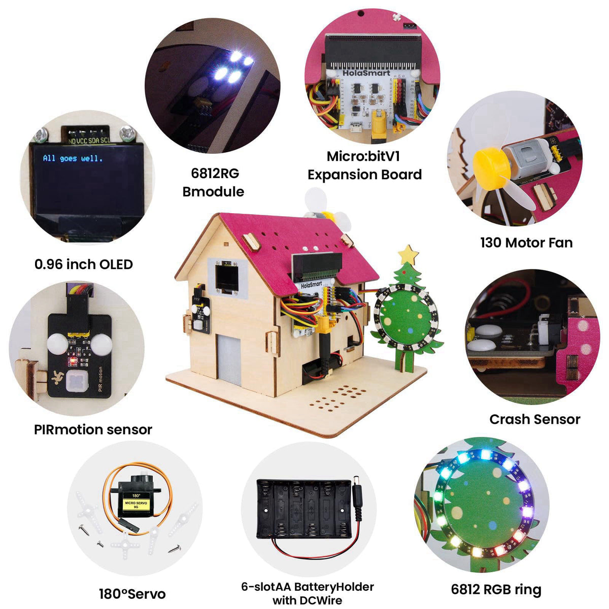 HOLASMART Microbit Smart Home Kit for Microbit V1 and V2,Electronics DIY Home Automation Coding Kit,STEM Educational Set