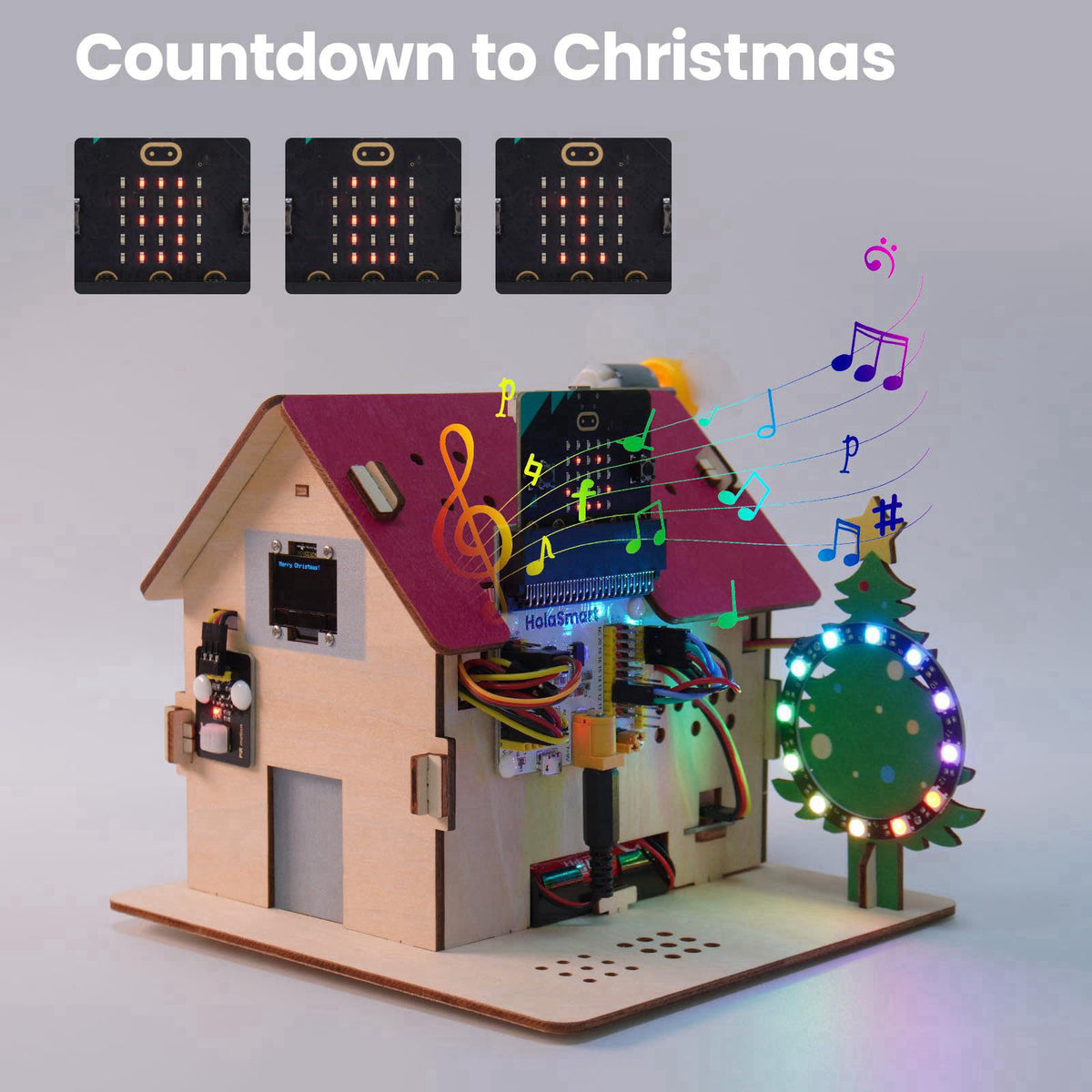 HOLASMART Microbit Smart Home Kit for Microbit V1 and V2,Electronics DIY Home Automation Coding Kit,STEM Educational Set